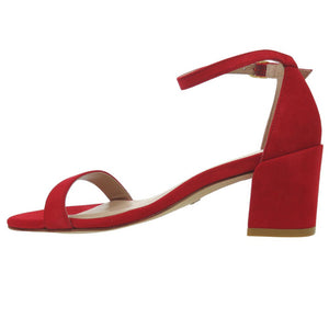 未使用品 スチュアートワイツマン シンプルストラップサンダル スウェード RUBY RED 0611【中古】STUART WEITZMAN