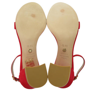 未使用品 スチュアートワイツマン シンプルストラップサンダル スウェード RUBY RED 0611【中古】STUART WEITZMAN