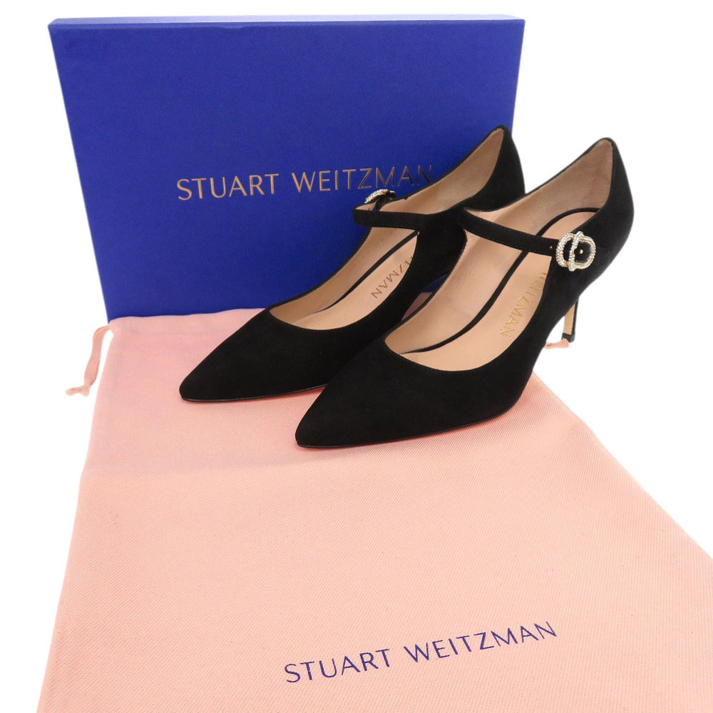 未使用品 スチュアートワイツマン スエード サイズ38 1/2 ブラック パンプス 0612【中古】STUART WEITZMAN