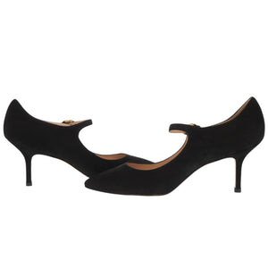 未使用品 スチュアートワイツマン スエード サイズ38 1/2 ブラック パンプス 0612【中古】STUART WEITZMAN