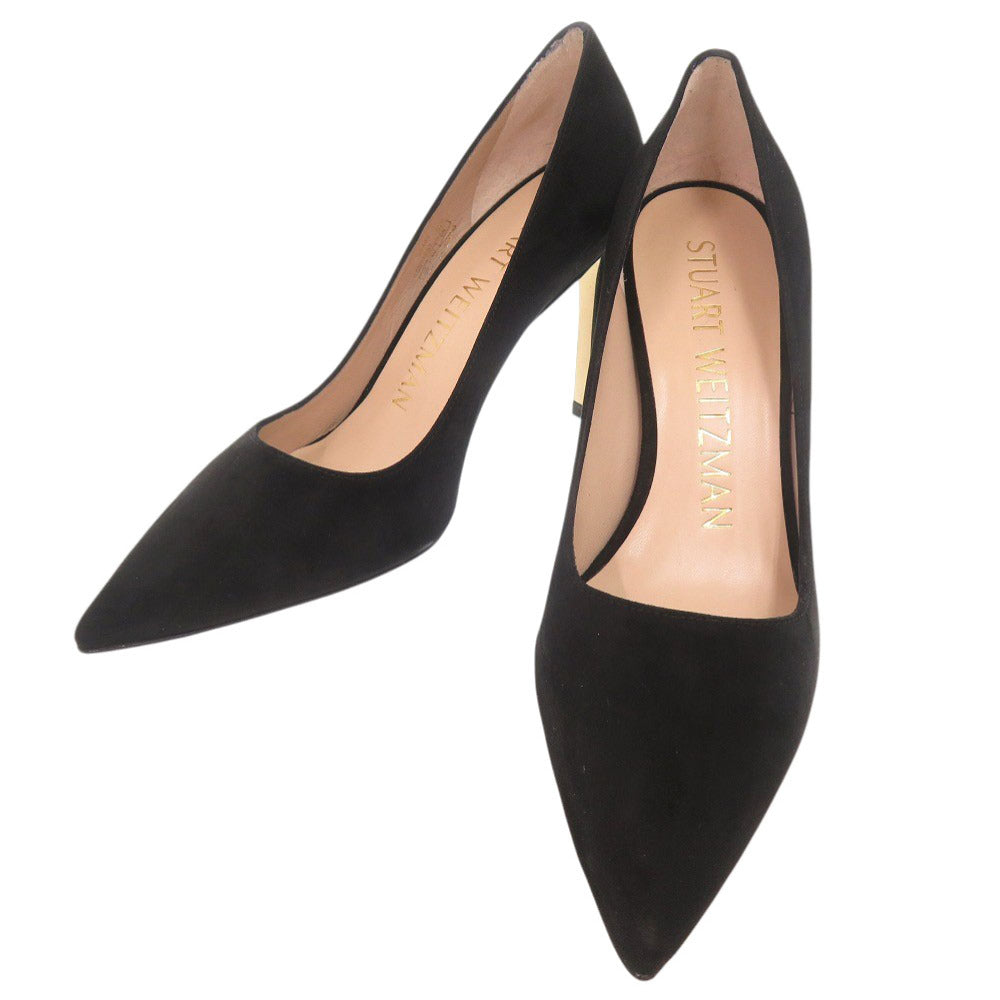 未使用品 スチュアートワイツマン スエード サイズ35 1/2 ブラック パンプス 黒 0614【中古】STUART WEITZMAN