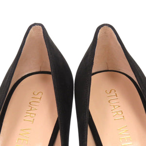 未使用品 スチュアートワイツマン サイズ38 1/2 スエード ブラック パンプス 黒 0615【中古】STUART WEITZMAN