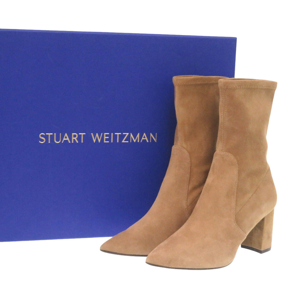 新品同様 スチュアートワイツマン レザー ブラウン ショートブーツ 茶 0616【中古】STUART WEITZMAN