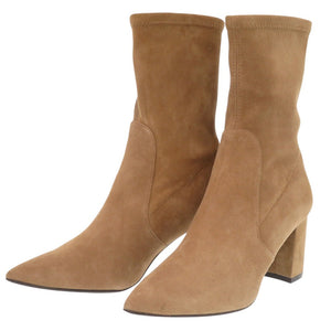 新品同様 スチュアートワイツマン レザー ブラウン ショートブーツ 茶 0617【中古】STUART WEITZMAN