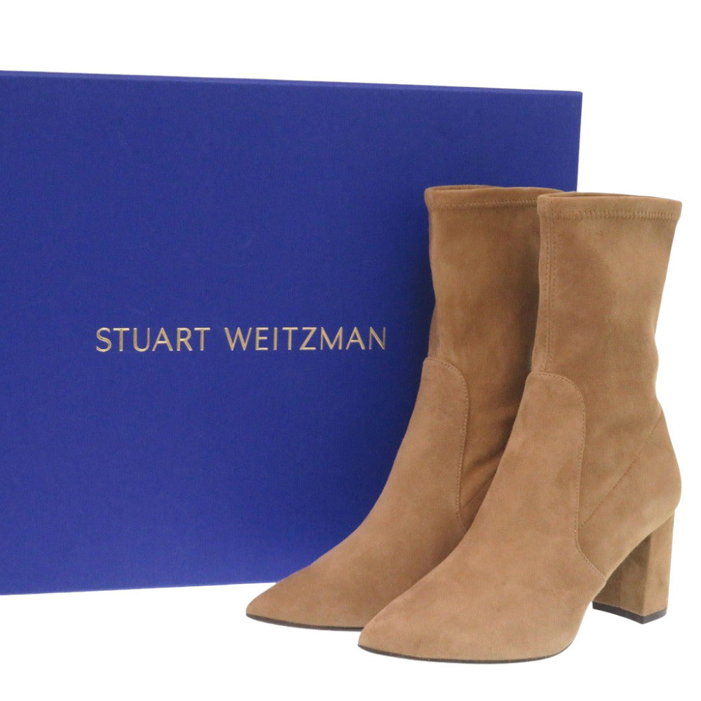 新品同様 スチュアートワイツマン レザー ブラウン ショートブーツ 茶 0617【中古】STUART WEITZMAN