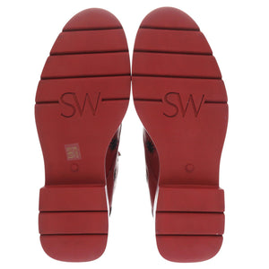 未使用 スチュアートワイツマン MCKENZEE LUNAR CHILEBLACK 23.5cm レザー レッド ショートブーツ 赤 0619【中古】STUART WEITZMAN