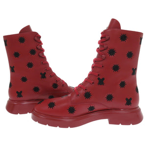 未使用 スチュアートワイツマン MCKENZEE LUNAR CHILEBLACK 23.5cm レザー レッド ショートブーツ 赤 0619【中古】STUART WEITZMAN