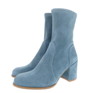 未使用 スチュアートワイツマン タイランドブーツ 23.5cm スウェード ブルー ショートブーツ 0621【中古】STUART WEITZMAN
