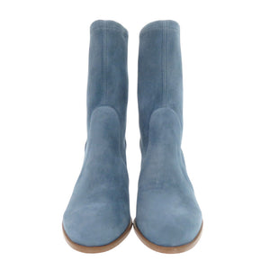 未使用 スチュアートワイツマン タイランドブーツ 23.5cm スウェード ブルー ショートブーツ 0621【中古】STUART WEITZMAN