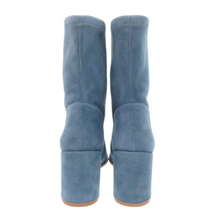 未使用 スチュアートワイツマン タイランドブーツ 23.5cm スウェード ブルー ショートブーツ 0621【中古】STUART WEITZMAN