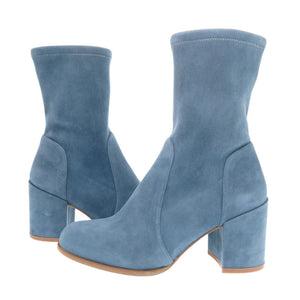 未使用 スチュアートワイツマン タイランドブーツ 23.5cm スウェード ブルー ショートブーツ 0621【中古】STUART WEITZMAN