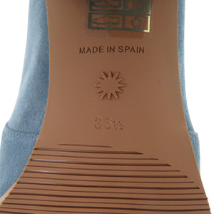 未使用 スチュアートワイツマン タイランドブーツ 23.5cm スウェード ブルー ショートブーツ 0621【中古】STUART WEITZMAN