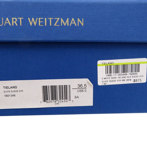 新品同様 スチュアートワイツマン レザー スレート 0623 スエードニーハイストレッチブーツ 灰色【中古】STUART WEITZMAN