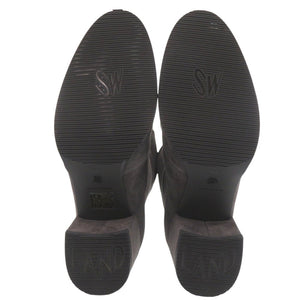 新品同様 スチュアートワイツマン レザー スレート 0623 スエードニーハイストレッチブーツ 灰色【中古】STUART WEITZMAN