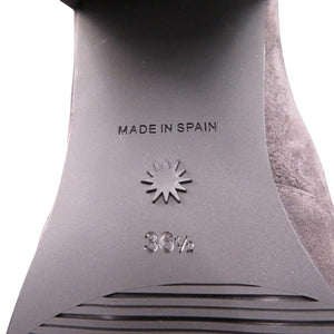 新品同様 スチュアートワイツマン レザー スレート 0623 スエードニーハイストレッチブーツ 灰色【中古】STUART WEITZMAN