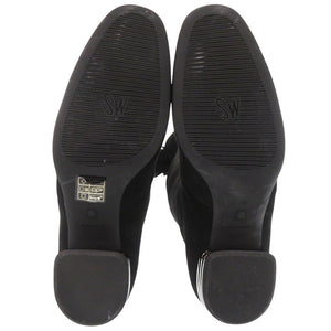 新品同様 スチュアートワイツマン レザー ブラック スエードニーハイストレッチブーツ 黒 0624【中古】STUART WEITZMAN