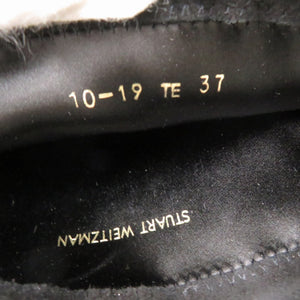 新品同様 スチュアートワイツマン レザー ブラック スエードニーハイストレッチブーツ 黒 0624【中古】STUART WEITZMAN