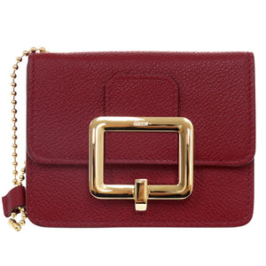 未使用品 バリー JINA W.BL 236 LIPSTICK 18 レザー レッド コインケース カードケース 財布 赤 0627【中古】BALLY