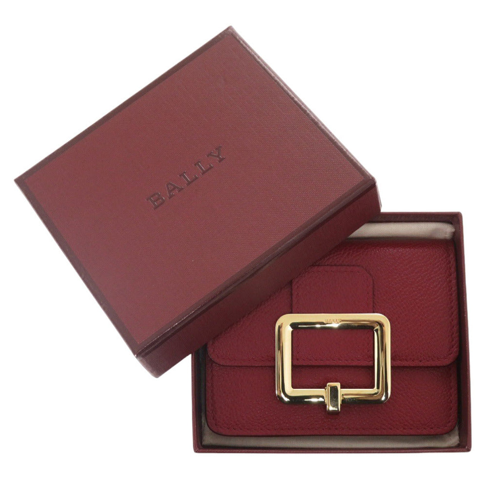 未使用品 バリー JINA W.BL 236 LIPSTICK 18 レザー レッド コインケース カードケース 財布 赤 0627【中古】BALLY