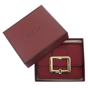 未使用品 バリー JINA W.BL 236 LIPSTICK 18 レザー レッド コインケース カードケース 財布 赤 0627【中古】BALLY