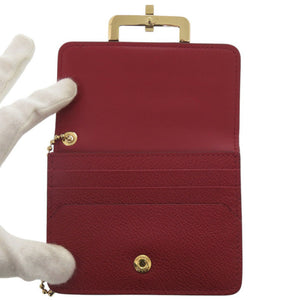 未使用品 バリー JINA W.BL 236 LIPSTICK 18 レザー レッド コインケース カードケース 財布 赤 0627【中古】BALLY