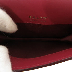 未使用品 バリー JINA W.BL 236 LIPSTICK 18 レザー レッド コインケース カードケース 財布 赤 0627【中古】BALLY