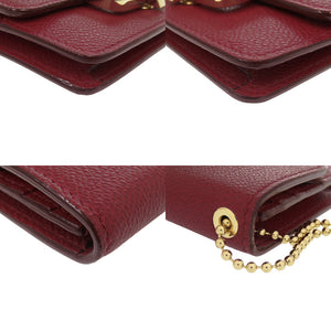 未使用品 バリー JINA W.BL 236 LIPSTICK 18 レザー レッド コインケース カードケース 財布 赤 0627【中古】BALLY