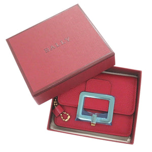 未使用 バリー レザー レッド カードケース コインケース 赤 0628【中古】BALLY