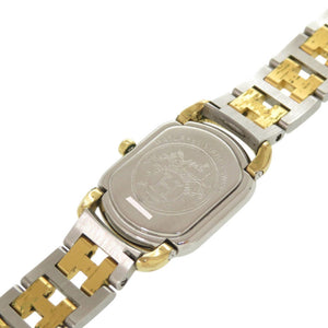 エルメス ラリー RA1.220 アイボリー文字盤 SS ゴールド シルバー クオーツ 腕時計 0655【中古】HERMES