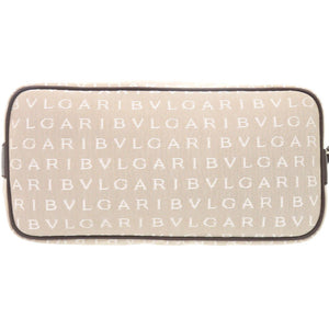 ブルガリ ロゴマニア ワンショルダー キャンバス ベージュ ショルダーバッグ 0668【中古】BVLGARI