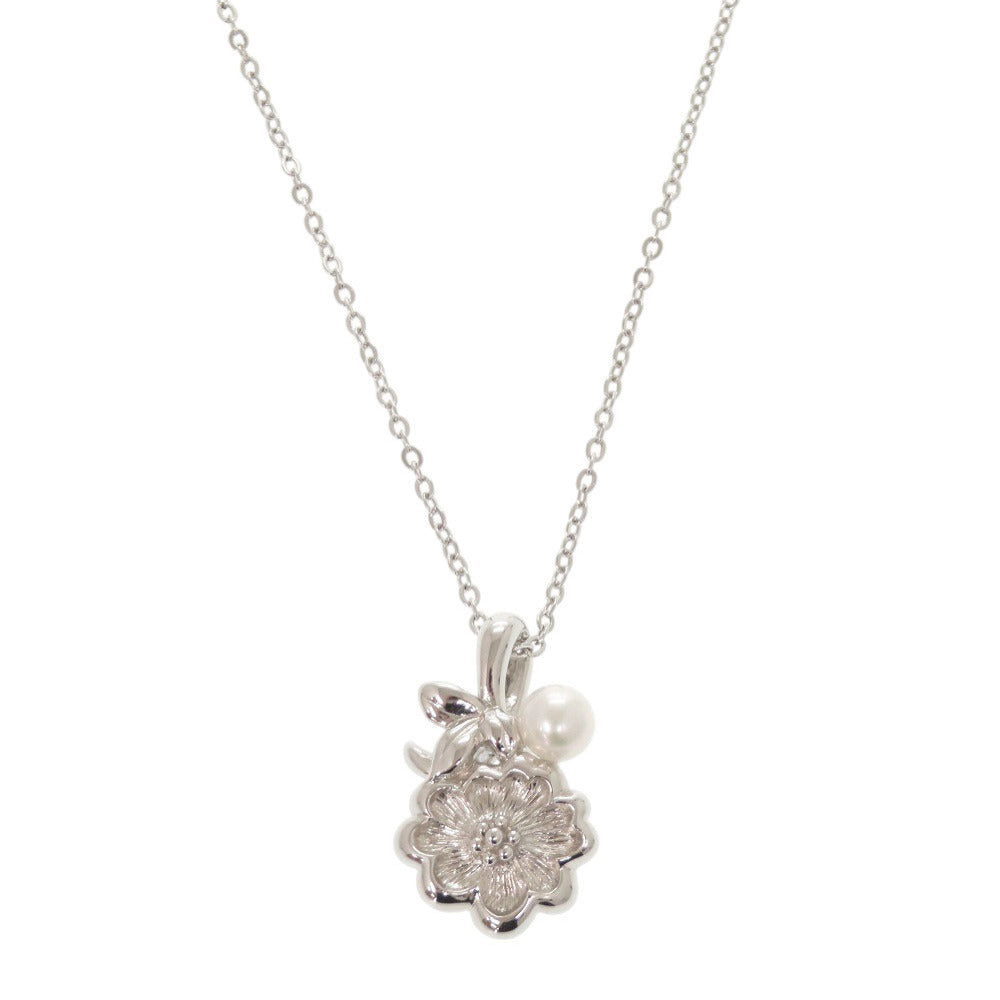 新品同様 ミキモト シルバー パール ネックレス 0675【中古】MIKIMOTO