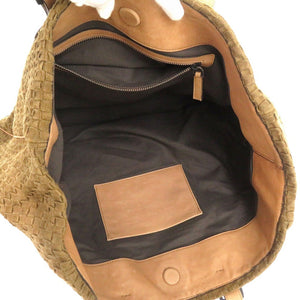 美品 ファロルニ キャンバス イントレチャート トートバッグ ブラウン キャンバス ブラウン 0676【中古】FALORNI