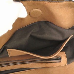 美品 ファロルニ キャンバス イントレチャート トートバッグ ブラウン キャンバス ブラウン 0676【中古】FALORNI