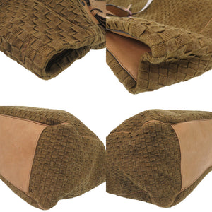 美品 ファロルニ キャンバス イントレチャート トートバッグ ブラウン キャンバス ブラウン 0676【中古】FALORNI