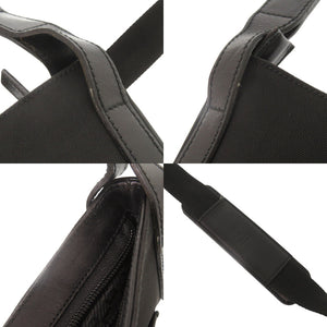 美品 グッチ 122793 キャンバス レザー ブラック ショルダーバッグ 黒 0717【中古】GUCCI