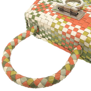 サルヴァトーレフェラガモ ガンチーニ DO-217228 レザー マルチカラー ハンドバッグ 0720【中古】Salvatore Ferragamo