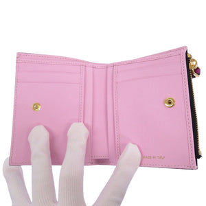 未使用品 マルニ レザー パープル/ピンク/ホワイト PEMO0054U1 二つ折り財布 紫 0724【中古】MARNI