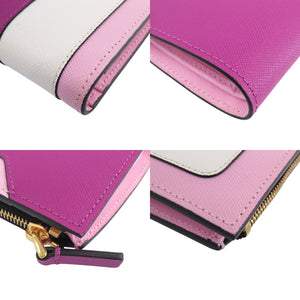未使用品 マルニ レザー パープル/ピンク/ホワイト PEMO0054U1 二つ折り財布 紫 0724【中古】MARNI
