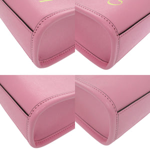 未使用 グッチ ばなにゃコラボ 671623 レザー 2wayハンドバッグ ピンク 0727【中古】GUCCI
