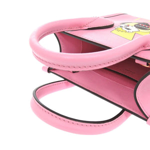 未使用 グッチ ばなにゃコラボ 671623 レザー 2wayハンドバッグ ピンク 0727【中古】GUCCI