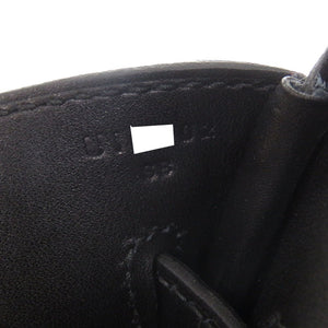 美品 エルメス オータクロアカーゴ40 トワルアッシュ ヴォーエバーカーフ ブラック エクリュ U刻印(2022年製) ハンドバッグ 黒 0730 【中古】 HERMES