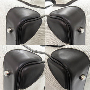 美品 エルメス オータクロアカーゴ40 トワルアッシュ ヴォーエバーカーフ ブラック エクリュ U刻印(2022年製) ハンドバッグ 黒 0730 【中古】 HERMES