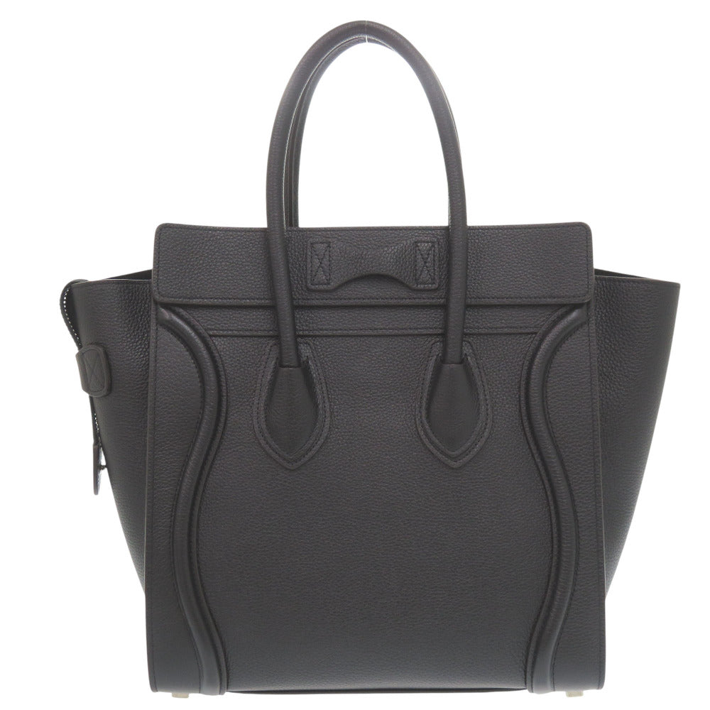 美品 セリーヌ マイクロ ラゲージ レザー ブラック ハンドバッグ 黒 0752【中古】CELINE