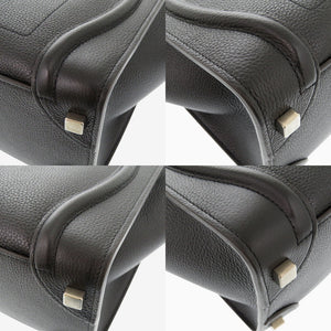 美品 セリーヌ マイクロ ラゲージ レザー ブラック ハンドバッグ 黒 0752【中古】CELINE