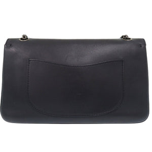 美品 シャネル ダブルフラップ チェーンショルダーバッグ  レザー ネイビー 0758【中古】CHANEL