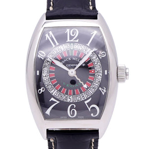 美品 フランクミュラー ヴェガス ルーレット ビッグフェイス 8880VEGAS 自動巻き 腕時計 SS/型押しレザー ブラック 黒文字盤 0760【中古】FRANCK MULLER メンズ