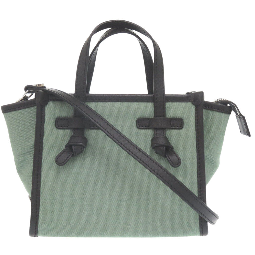 新品同様 ジャンニキャリーニ BS-8065 キャンバス/レザー モヒート ショルダーバッグ 緑 0760【中古】GIANNI CHIARINI