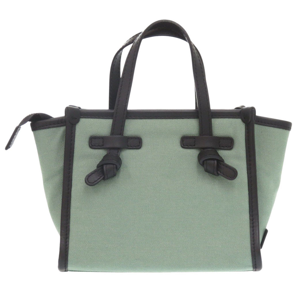 新品同様 ジャンニキャリーニ BS-8065 キャンバス/レザー モヒート ショルダーバッグ 緑 0760【中古】GIANNI CHIARINI