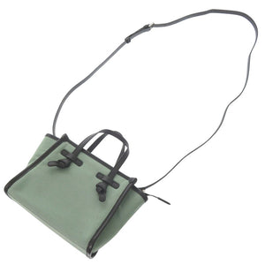 新品同様 ジャンニキャリーニ BS-8065 キャンバス/レザー モヒート ショルダーバッグ 緑 0760【中古】GIANNI CHIARINI