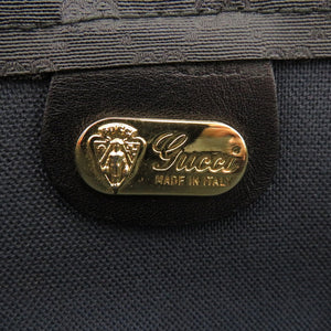 グッチ オールドグッチ シェリーライン マイクロGG 002-63-0048 PVC ブラック トートバッグ 黒 0769【中古】GUCCI